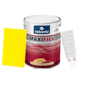Maxifill Superior Lightweight Body Filler – Easy Sanding, Lightweight & Paintable for Car Repairs – Adheres to Fiberglass, Metal, Plastic & More – Ideal for Dents & Scratches -1 Liter+Hardener