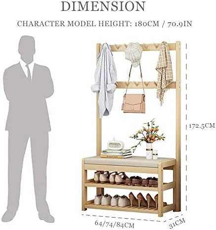 Freestanding Hall Tree with Coat Rack, Shoe Bench & Storage Shelf - Easy Assembly Entryway Organizer for Mudroom, Home Storage, and Entryway Solutions