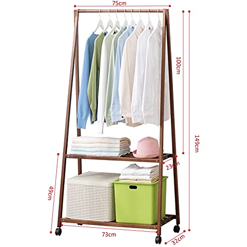 Plasaig Bamboo - Supporto per vestiti, 2 ripiani