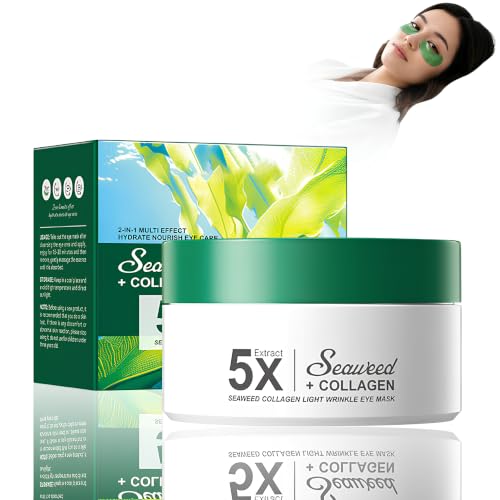 60Pcs Parches Ojos Bolsas y Ojeras, Mascarilla de Colageno, Antiarrugas ParChes Contorno OjOs, Hidratación, Eliminación Bolsas, Hinchazón, Antiarrugas, Anti Edad, Elimina Signos de Fatiga - Verde