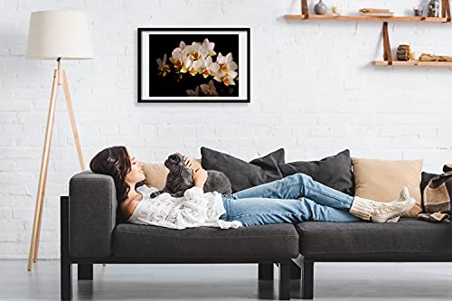 Décoration murale orchidée avec cadre moderne Tulup pour mur vide