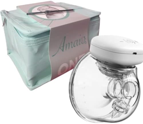 AMAIA Electric Breast Pump with Milk Cooler Bag and 9 Suction Level App – Portable, Hands-Free & Wearable Breast Pumps for Supermoms for Multitasking Breast Feeding (24mm)