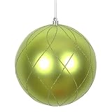 Vickerman 471425 – 4 'verde mate y purpurina Swirl bola adorno de árbol de Navidad (4 unidades) (n170673d)