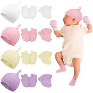 Ramede 4 Pack Preemie Hats Mitten a...
