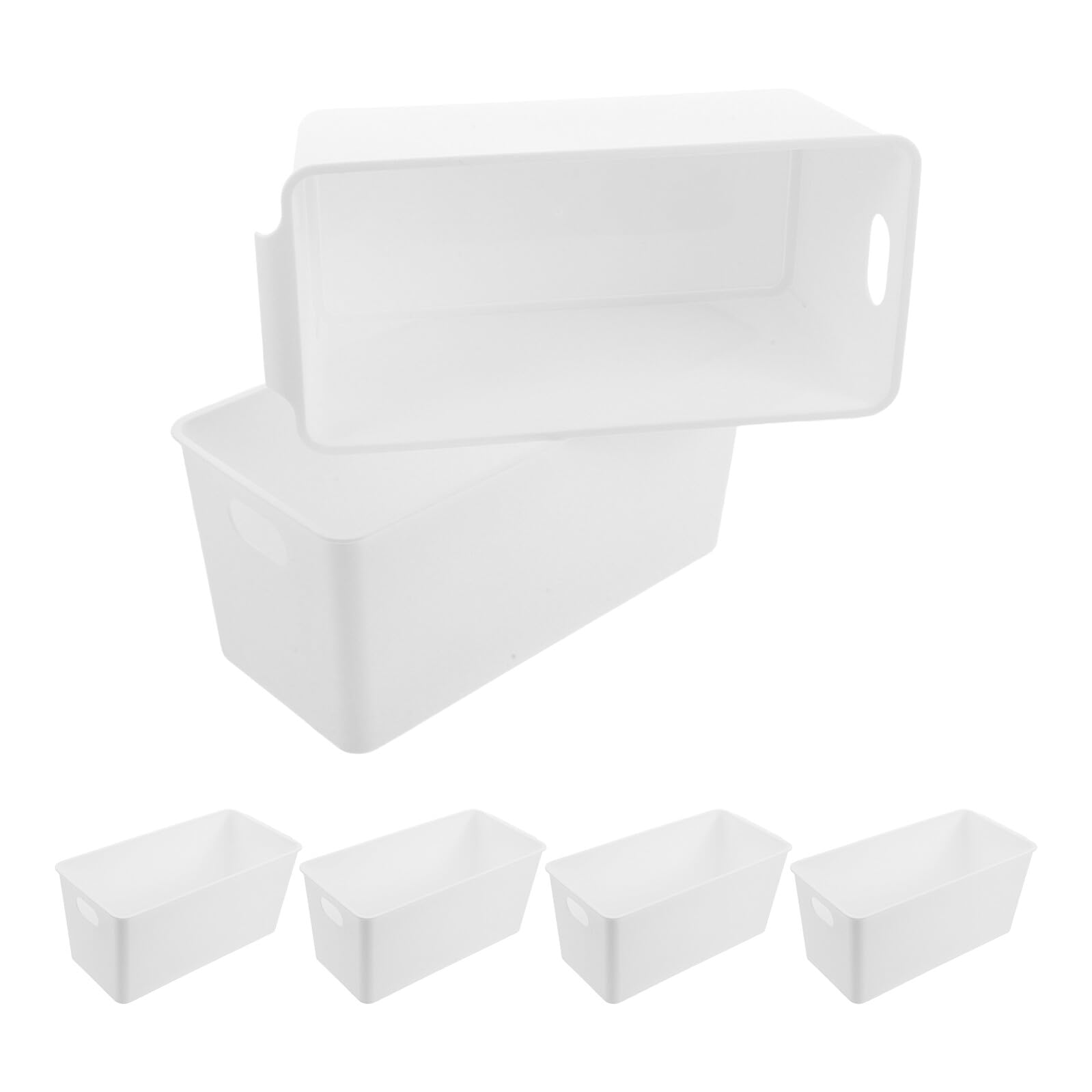 Boîte de rangement gain de place plastique blanc contre le désordre x6