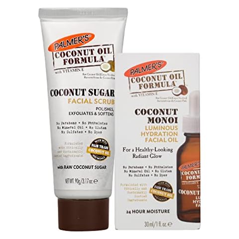 Palmer's Face Oil + Face Scrub, Coconut Oil Formula with Vitamin E Skin Care Bundle Cover