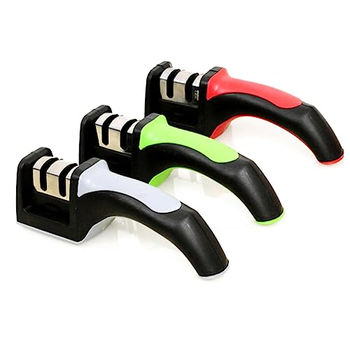 ULTECHNOVO Afilador de de Cerámica Doble Cara con Base Antideslizante de Cocina Inoxidable y Portátil y Robusto Uso
