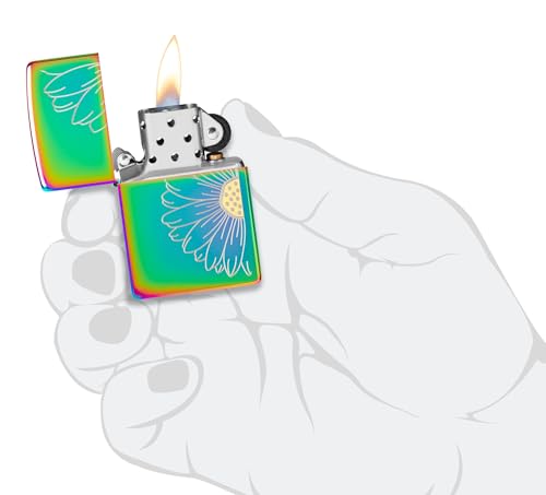 Image of Zippo Unisex-Adult Flower Lighters, Multi Color Two Tone Daisy