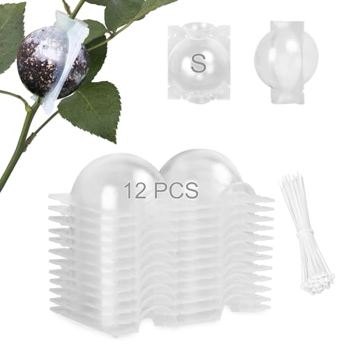 NVAAV Tree Root Growing Box Air Layering Pods Propagation Kit Reusable Half Transparent Plants Asexual Reproduction Grafting Ball with Zip Ties for Fast Propagation Plants (12 Pcs Small)