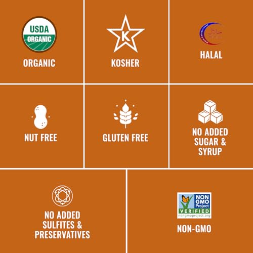 Sunny Fruit Organic Prebiotic Apricots - 1 Bag (5 Individual Portion Packs) | Convenient Snack Packs with Prebiotic Fiber | ORGANIC, NON-GMO, KOSHER, HALAL, NO PRESERVATIVES, NO SUGAR ADDED