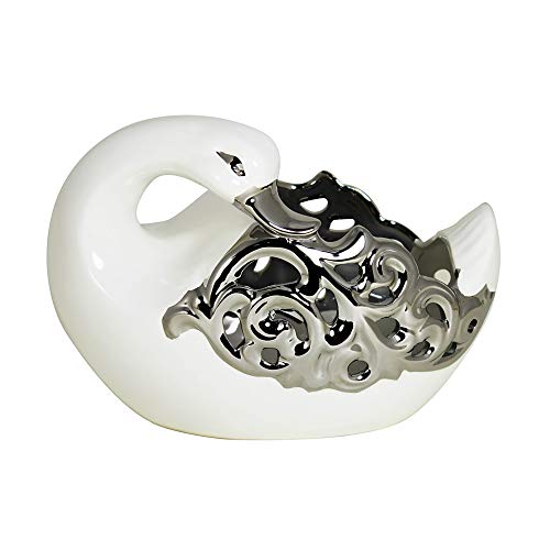 Essential Decor Entrada Collection 10"X7.25"X6" Ceramic Swan Vase #TOP2