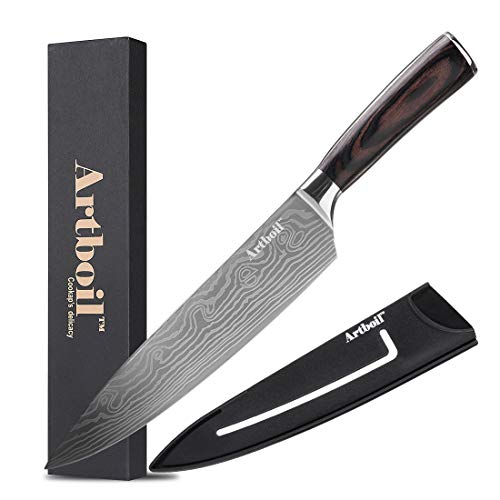 Artboil Professional 8"Chef Knife w/knife sheath- High Carbon Stainless Steel Chefs Knife