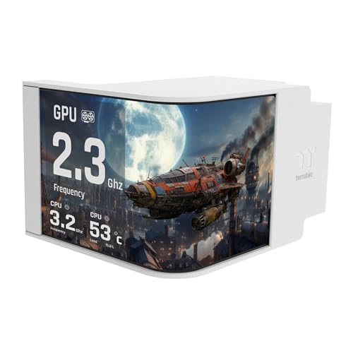 Image of Thermaltake MAGCurve 360 Ultra CPU Liquid Cooler; Intel /AMD Compatible; 3x120mm 500~2500rpm TOUGHFAN EX ARGB;MAGForce 2.0; 6.67 inch AMOLED 60Hz;Swappable Fan Blades;TT RGB Plus 3.0; Snow;CL-W454-PL12SW-A