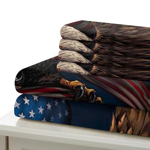 Housse de couette super douce microfibre respirante aigle drapeau 3D - 7