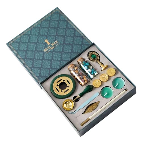 Kit de tampons de cire complet avec perles bougies et chauffe-cire pour sceau de lettre