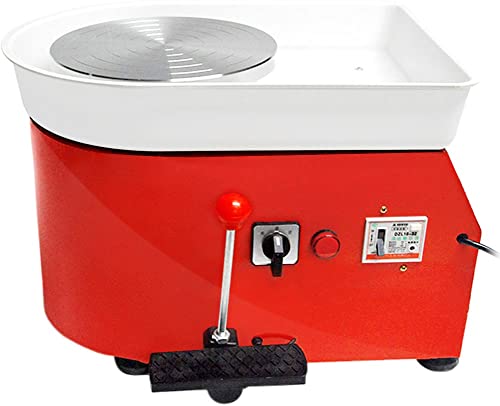 Khinya Pottery Wheel Pottery Forming Machine 25CM 350W Electric Pottery Wheel with Foot Pedal DIY Clay Tool Ceramic Machine Work Clay Art Craft Orange