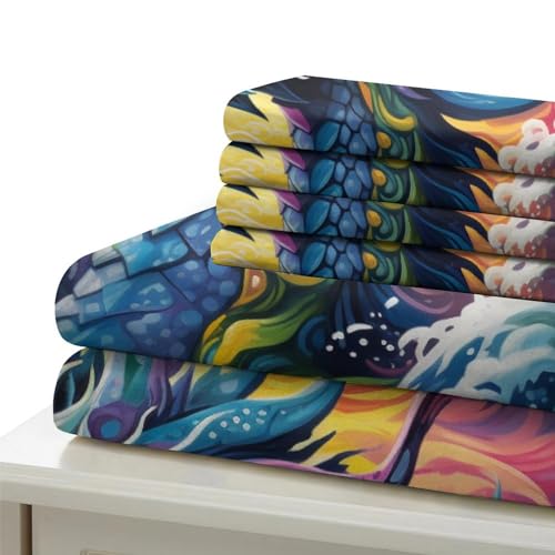 Housse de couette dragon avec impression 3D relief en microfibre douce double - 6