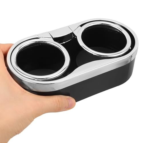 Organizador doble portavasos para carro plástico negro miniatura 4