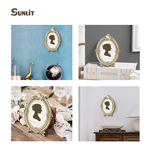 Sunlit Vintage Picture Frame 4X6 Inch, Oval Antique Photo Frames With Glass Front, Luxury Photo Display, Tabletop Wall Hanging, Gift Ideas, Vintage Silver #TOP4