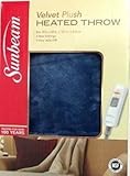 Sunbeam Microplush Heated Throw, Royal Blue, TSV8WA-R505-41A55