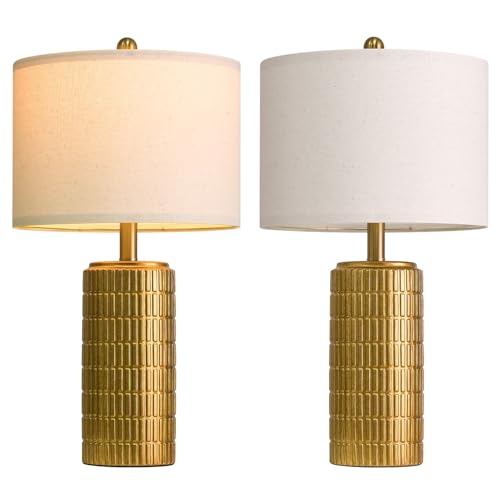 Consejos para Comprar Venta de Recamaras los más solicitados. 47 PoKat - Lámparas de mesa de cerámica dorada de latón de 23 pulgadas para sala de estar, lámparas retro de oro cálido para mesas de noche, lámparas decorativas de bronce...