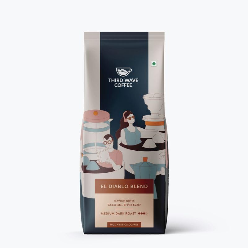 THIRD WAVE COFFEE El Diablo Blend, Medium Dark Roast Fine Grind | Home Espresso | Arabica Coffee 250g-image-1