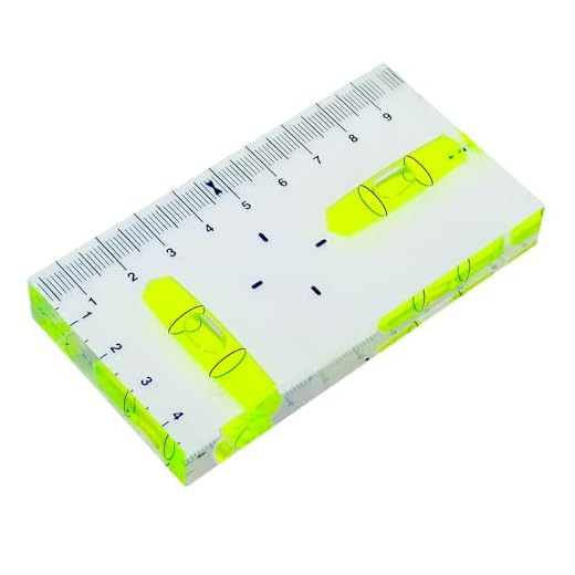 Transparent Rectangular high-Precision T-Shaped Level Integrated Small Household Water Level (non-magnetic green, 95 * 51 * 13mm)