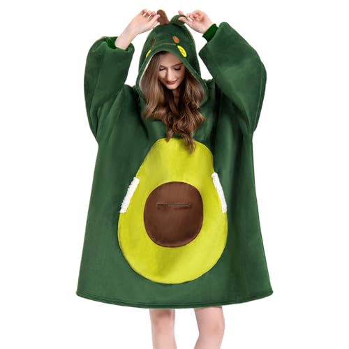 OLAOLA Wearable Blanket Hoodie Hooded Blanket with Pocket Avocado