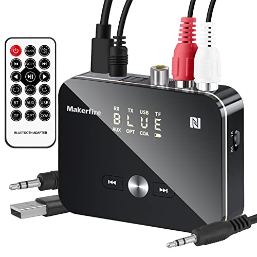 [Adattatore Bluetooth 2-IN-1]: supporta la ricevitore bluetooth (RX), il trasmettitore bluetooth (TX). Dotato di display LED HD, lo stato di funzionamento e la modalità Bluetooth sono chiaramente visibili. Con pulsanti multifunzione, modalità di commutazione a un tasto o riproduzione/pausa della musica, funzionamento semplice