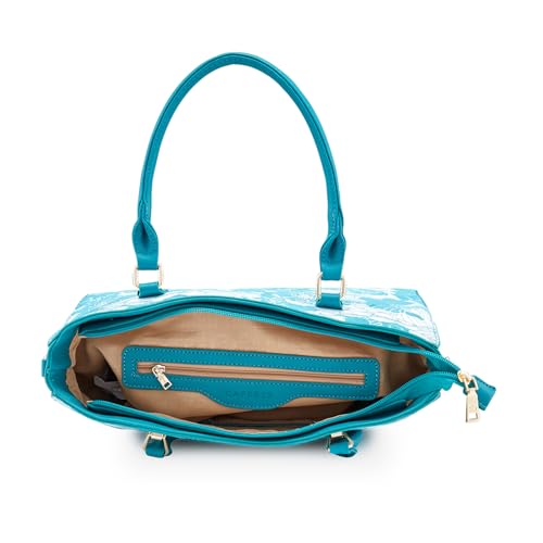 Image of Caprese Margot Satchel Bag, Medium | Stylish Floral Print Handbag for Women with Adjustable & Detachable Sling Strap | Secure Zip Closure | Perfect for Office & Daily Essentials