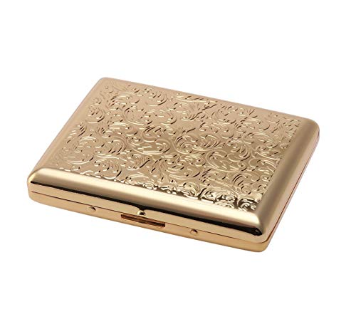坪田パール 喫煙具 ゴールドアラベスク 10.6×9×3cm カジュアルメタル20本 シガレットケース 1-92129-41