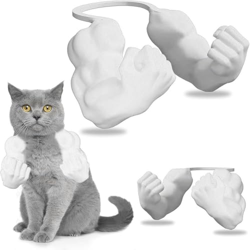 babyye Cat Toys Muscle Arms, Funny Printed Cat's Neck Arm