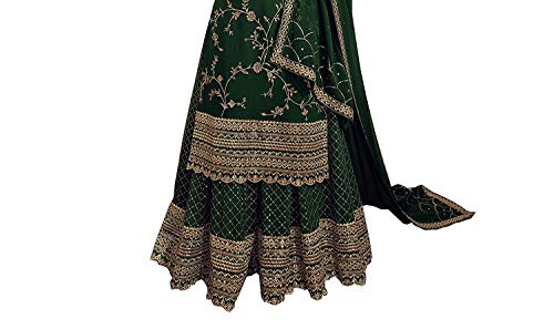 Image of Miss Ethnik Women's Black Faux Georgette Straight Kurta Palazzo & Dupatta Set
