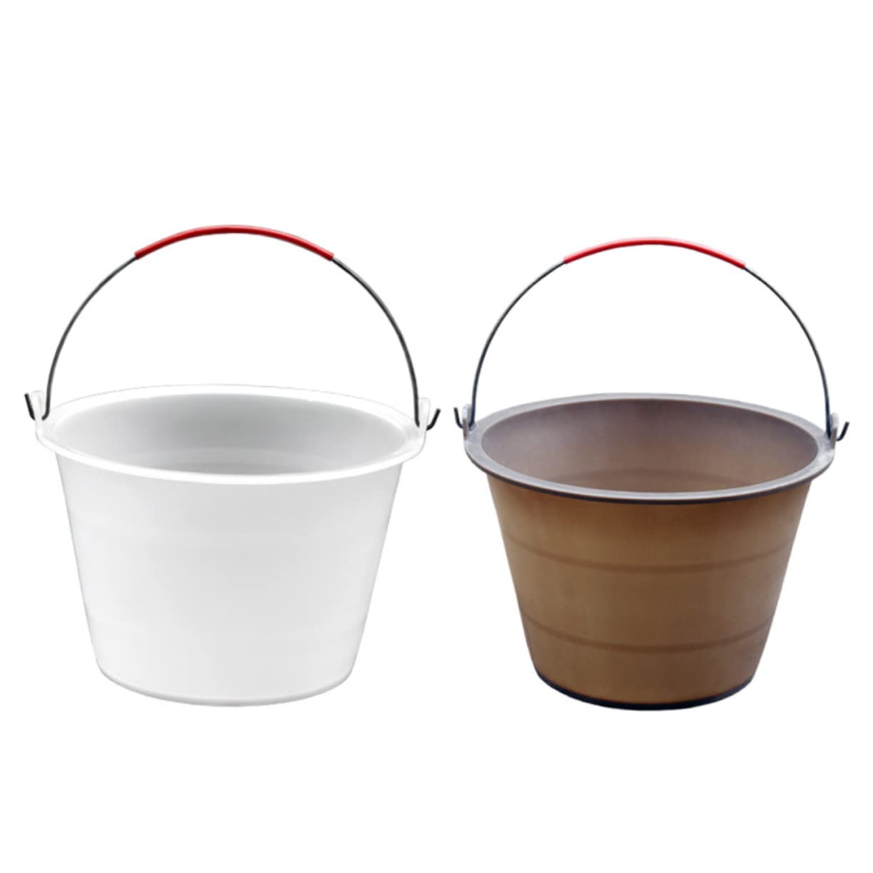 jojofuny 2 Secchi in Plastica Bianca per Cemento, Manici, Design Multifunzione per Cantieri, Secchio Resistente per Edilizia