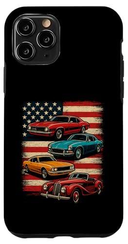 Patriotic American Flag Vintage Muscle Car X}zP[X iPhone 11 Pro p