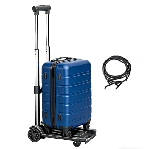 Handtruck | 100 kg Kapacitet, Flyttbar med Rullhjul,Justerbar Höjd Och Hopfällbar Transportvagn,för Matinköp Flygresa Garage Transport