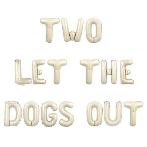 Wonmelody Two Let the Dogs Out White Beige Balloon Banner Birthday Decor Dog Theme 2nd Birthday Party Decorations Puppy Two Years Old Bday Decorations for Boys Girl Paw Pet 2nd Party