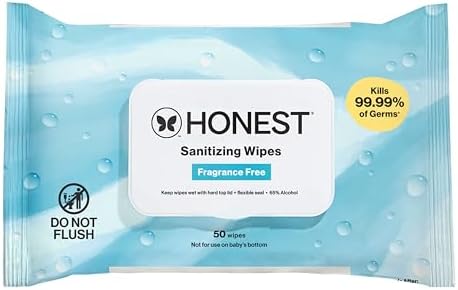 The Honest Company Sanitizing Wipes, Fragrance-Free, Antibacterial, 50ct