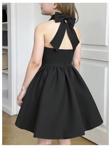 Floerns Girl's Elegant Halter Dress Sleeveless Tie Backless Birthday A Line Dresses4