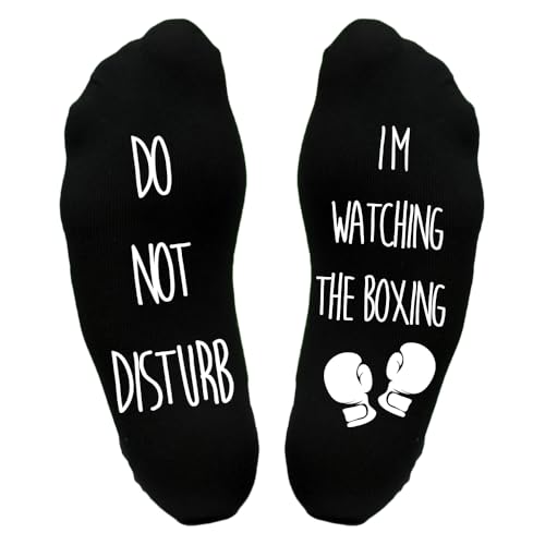 Tee Monkey Watching Boxing Sole Socks Funny Novelty For Dad Brother Sports