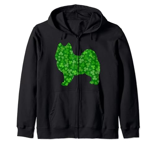 American Eskimo Dog St Patrick’s Day Eskie Saint Patricks Zip Hoodie