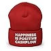 Hogue WS LLC Happiness is Positive Cashflow Hat (Embroidered Cuffed Beanie) Icahn Quote