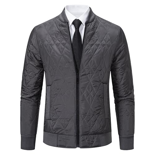 Chaqueta bomber para hombre acolchada y ligera con diseño de diamantes para otoño