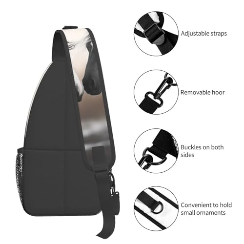 Bolso cruzado negro y blanco para pecho para hombre y mujer miniatura 5