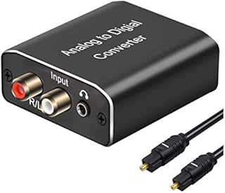 Analog to Digital Audio Converter,Hdiwousp Aluminum RCA to Optical with Optical Cable, Stereo L/R and 3.5mm Jack to Digital Toslink Coaxial Audio Adapter Compatible with PS4 Xbox HDTV DVD Headphone