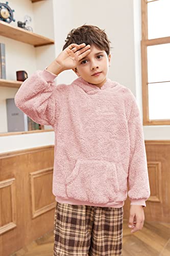 Image of Makkrom Boys Girls Sherpa Hoodies Fleece Hoodie Pullover Outfits for Kids