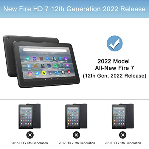 Supveco Case For New Kindle Fire 7 Tablet Latest Model (12Th Generation, 2022 Release), Full Protection Folio Stand Case With Auto Wake/Sleep For All-New Amazon Fire 7 Tablet 2022- Book #TOP1
