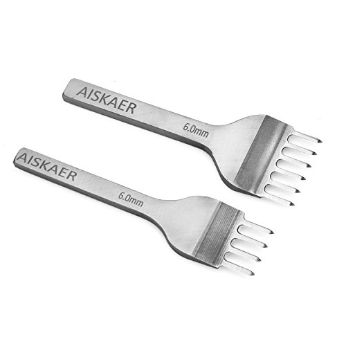 image for Aiskaer Leather Stitching Punch Set, Diamond Chisel Tools, 6mm White S