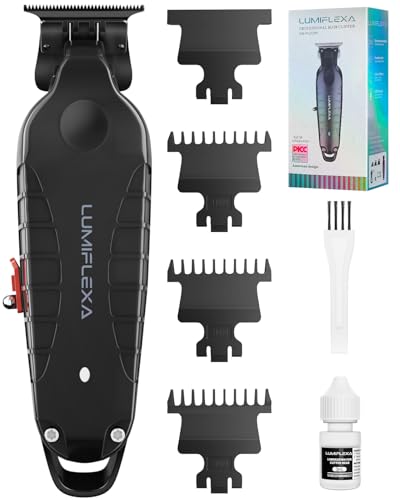 Lumiflexa Professional Hair/Beard Trimmer for Men, USB-C Rechargeable Hair Trimmer for Men with Stainless Steel Blades, Zero Gapped Hair Clippers for Barber, Cordless Rechargeable Hair Clippers