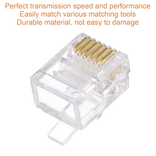 QUARKZMAN Telefonmodularstecker männlich RJ11/RJ12 Stecker, Kupferkern 6P6C klar 20 Stück